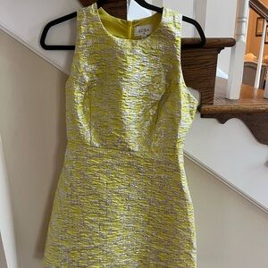 Aura Yellow Textured Women's Cocktail Mini Dress